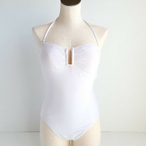 J Crew U-Front Bandeau One Piece Swimsuit